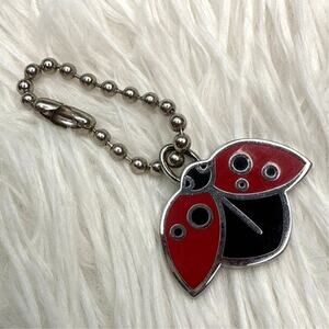 1” y2k COACH Vintage Ladybug Fob Bag Charm Hang tag Hangtag